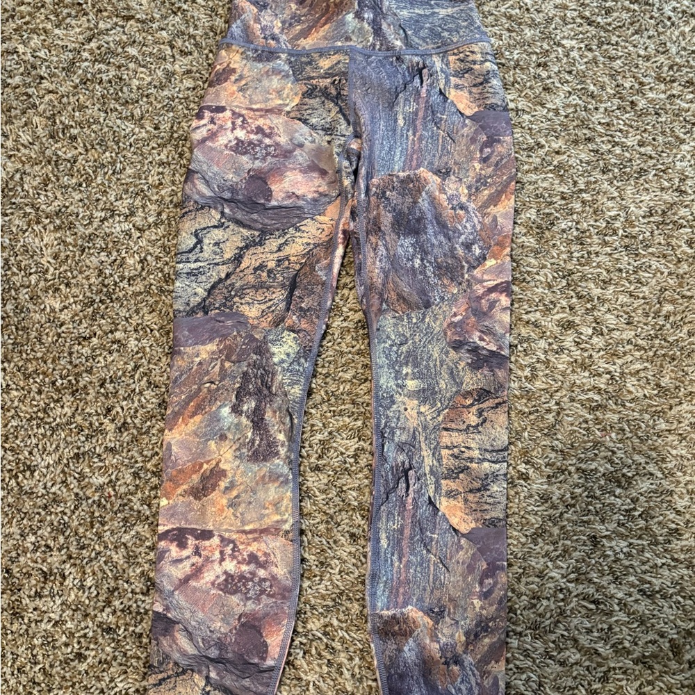 Fabletics Purple and Gray legging with Camouflage Design NWT